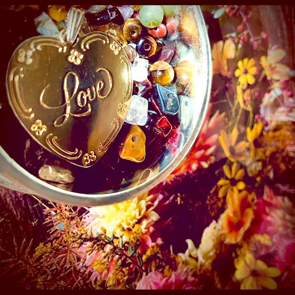 Pretty Gold Plated Floral Heart “Love” Pendant